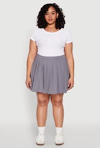 Womens Plus High Waisted Active Pleated Skirt,