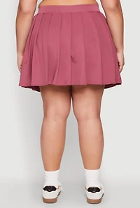 Womens Plus Size High Waisted Active Pleated Skirt, Pink, Size 2X