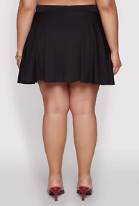 Plus High Waisted Circle Skort