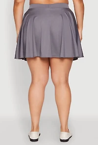 Womens Plus Size High Waisted Circle Skort, Grey, Size 2X