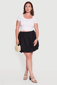 Plus Poplin Mini Bubble Skirt