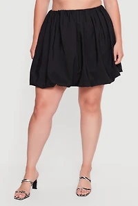Plus Poplin Mini Bubble Skirt
