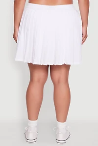 Plus High Waisted Pleated Mini Tennis Skirt