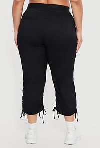 Plus Drawstring Waist Cargo Capris