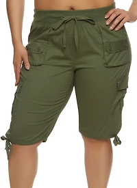 Plus Poplin Bermuda Shorts