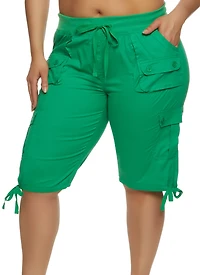 Plus Poplin Bermuda Shorts