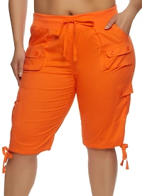 Plus Poplin Bermuda Shorts