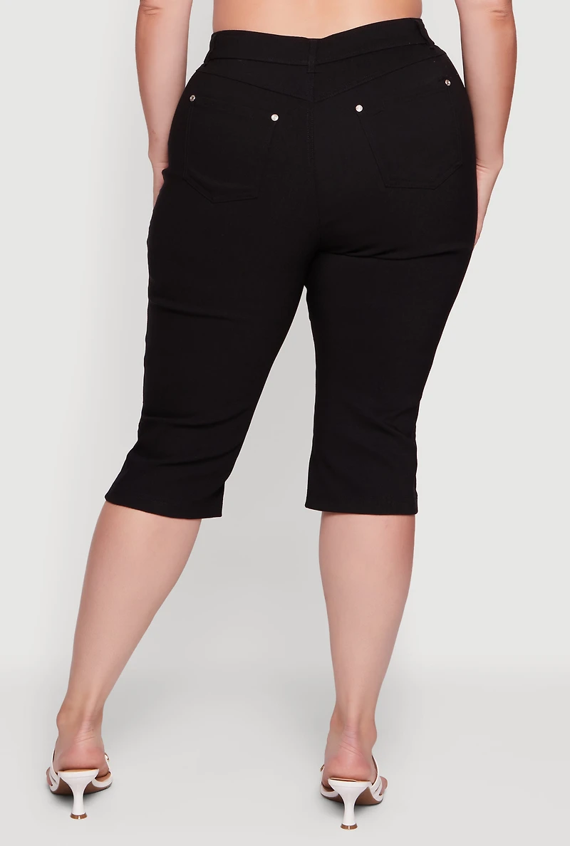 Plus Hyperstretch High Waisted Capri Pants