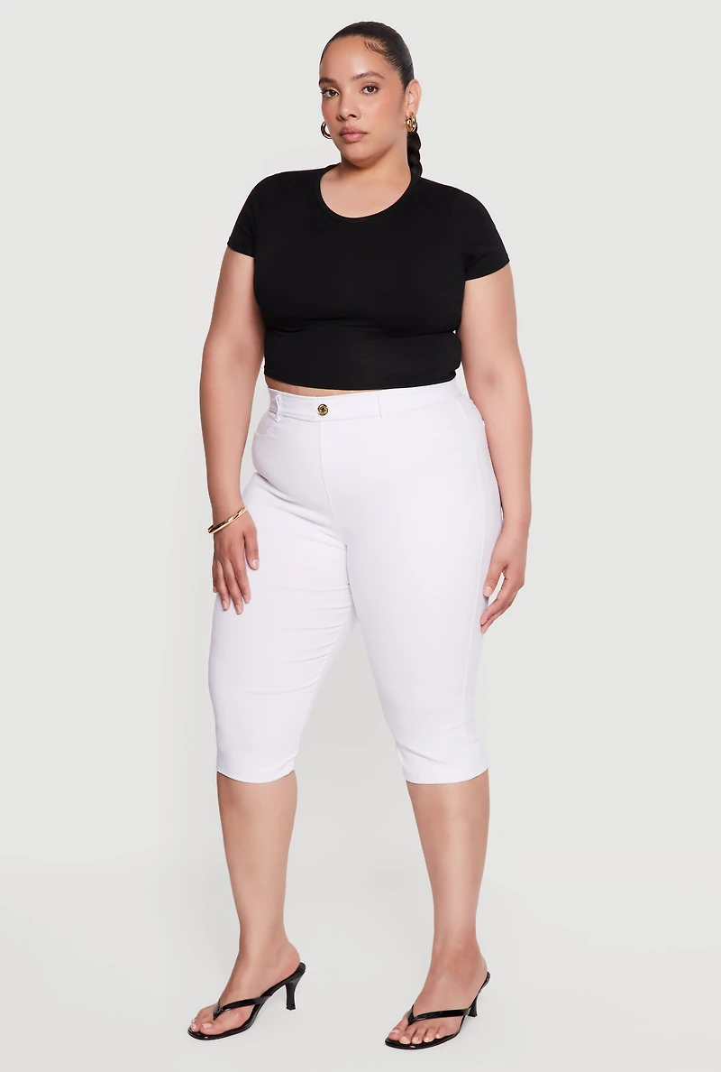 Plus Hyperstretch High Waisted Capri Pants