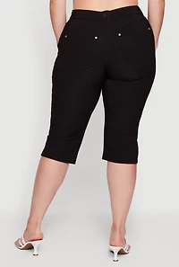 Plus Scuba High Waisted Capri Pants