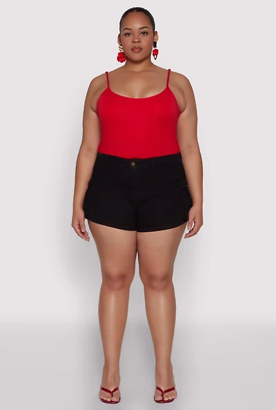 Plus Daisy Denim Cargo Shorts