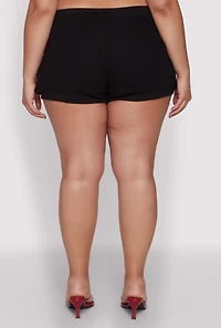 Womens Plus Daisy Denim Cargo Shorts,