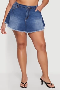 Plus Almost Famous Denim Flared Cutoff Shorts