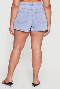 Plus Almost Famous Fringe Detail Denim Shorts