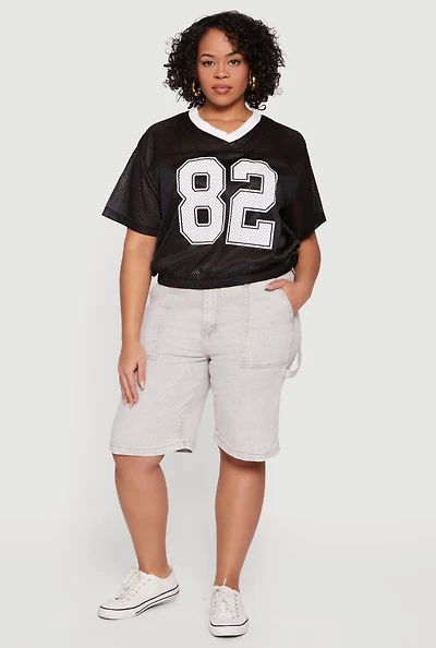 Plus Acid Wash Bermuda Shorts