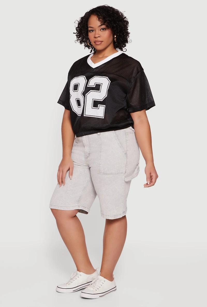 Plus Acid Wash Bermuda Shorts