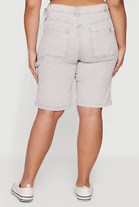 Plus Acid Wash Bermuda Shorts