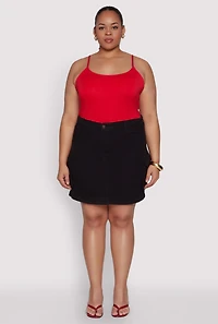 Womens Plus Daisy Denim Cargo Skirt,