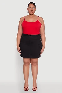 Womens Plus WAX High Waisted Cargo Skirt,