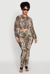 Womens Plus Size Printed Pattern Stacked Pants, Green, Size 3X