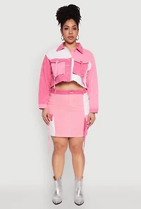Plus Color Blocked Jean Jacket