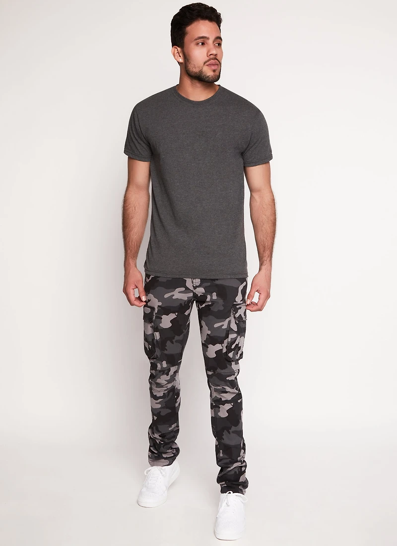 Mens Twill Camo Cargo Pants