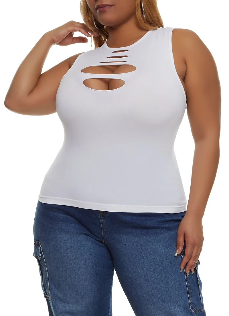 Plus Seamless Laser Cut Tank Top