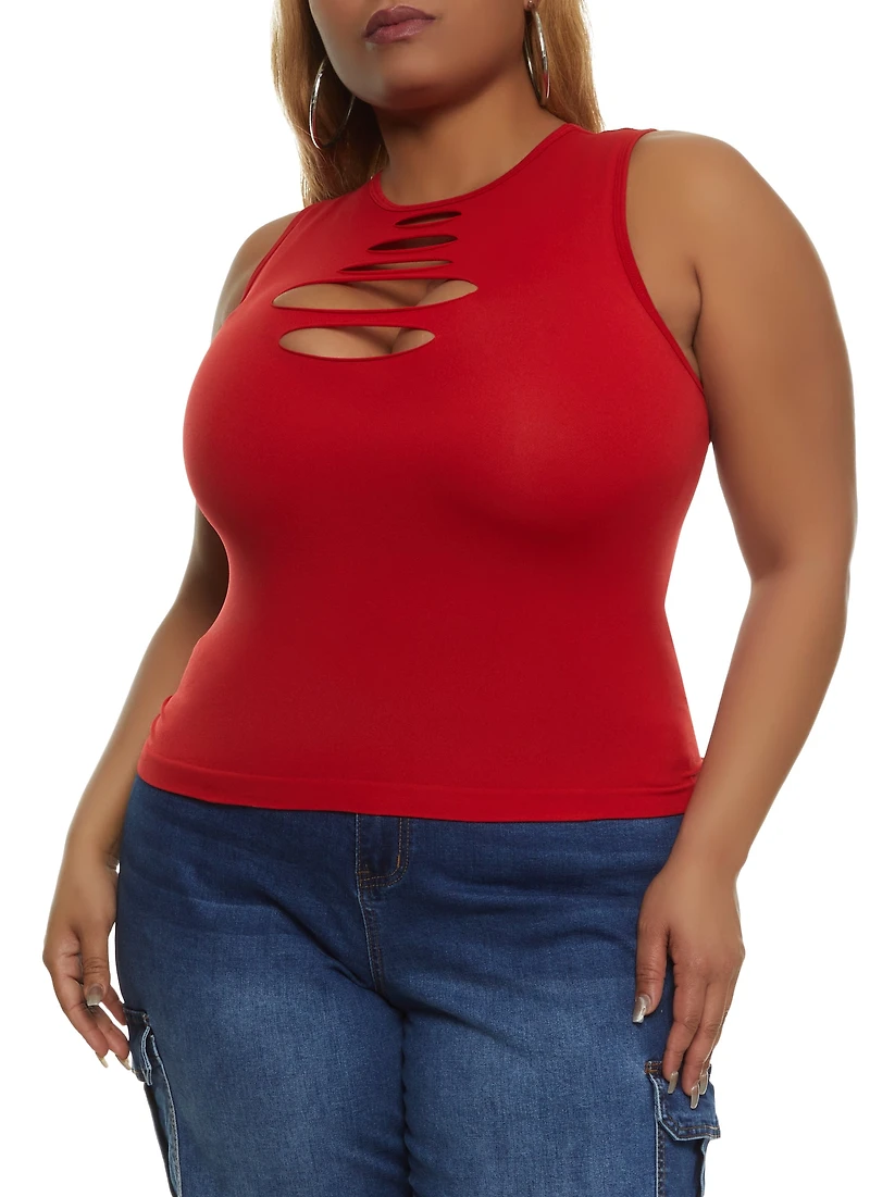 Plus Seamless Laser Cut Tank Top