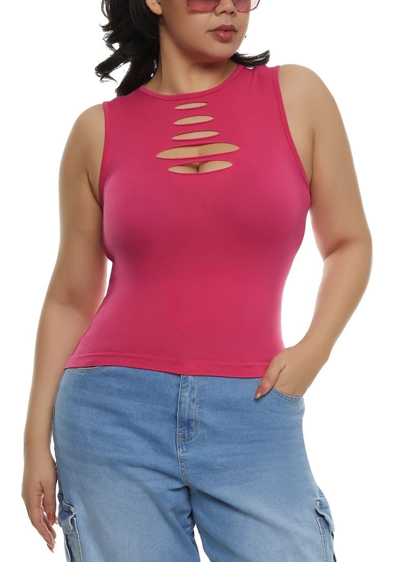 Plus Seamless Laser Cut Tank Top