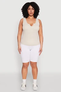 Plus Seamless Notch Neck Tank Top