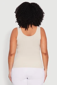 Womens Plus Seamless Notch Neck Tank Top,