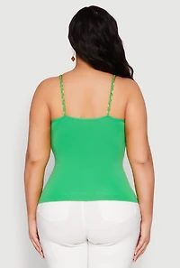 Plus Seamless Metallic Chain Strap Cami