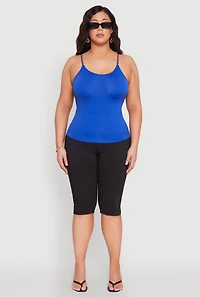 Womens Plus Seamless Metallic Chain Strap Cami, 2X-3X