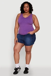 Plus Seamless Mineral Wash Shelf Bra Tank Top