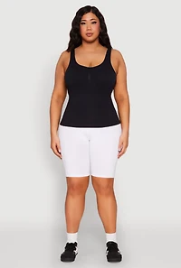 Womens Plus Ribbed Knit Seamless Tank Top,