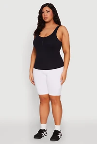Womens Plus Ribbed Knit Seamless Tank Top,