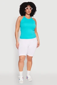 Womens Plus Seamless High Neck Tank Top,