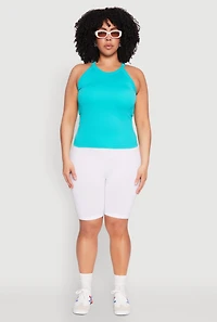 Womens Plus Seamless High Neck Tank Top, 1X-2X