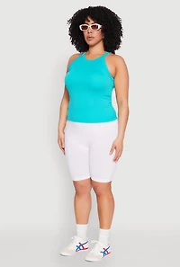 Womens Plus Seamless High Neck Tank Top, 1X-2X