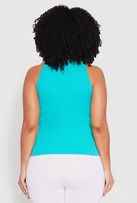 Womens Plus Seamless High Neck Tank Top, 1X-2X