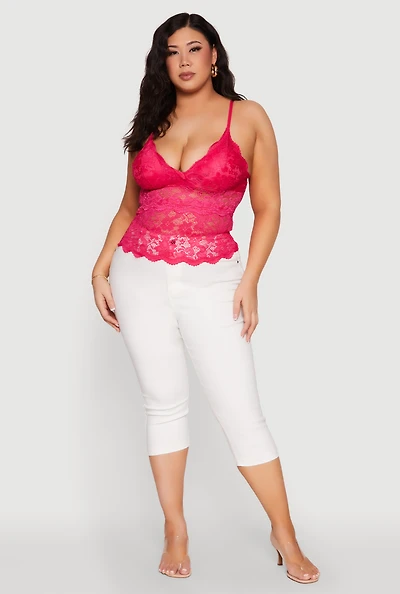 Plus Floral Lace Cami