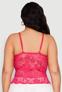 Womens Plus Floral Lace Cami,