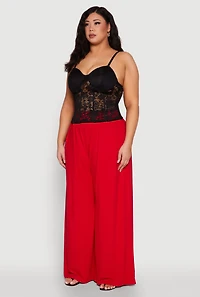Womens Plus Size Lace Sweetheart Cami, Black, Size 2X