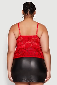 Womens Plus Lace Sweetheart Cami,