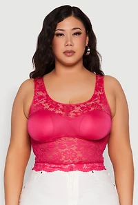 Womens Plus Lace Sweetheart Cami,
