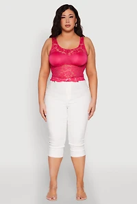 Womens Plus Lace Sweetheart Cami,