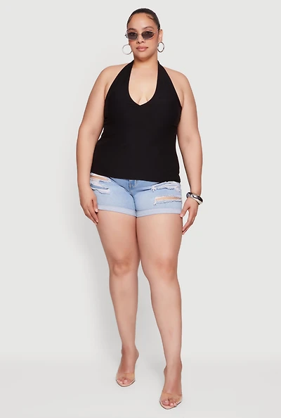 Plus Plunge Halter Top