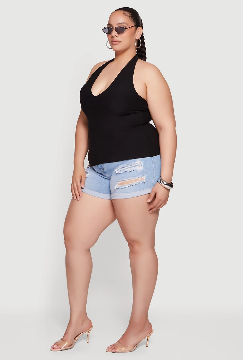 Plus Plunge Halter Top
