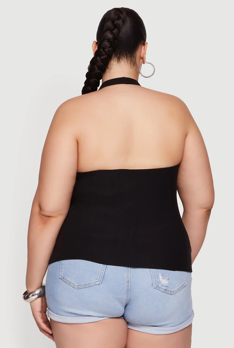 Plus Plunge Halter Top