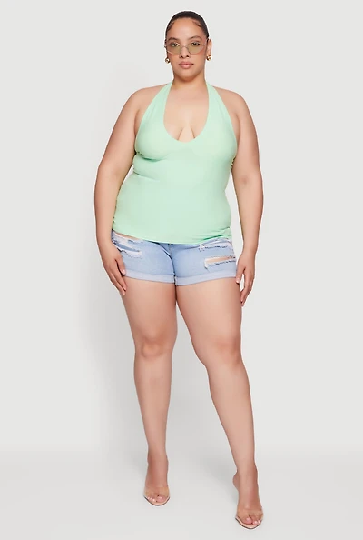 Plus Plunge Halter Top